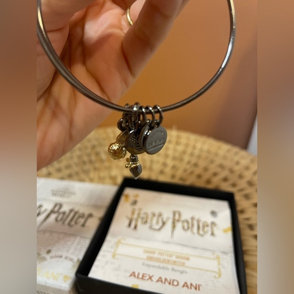 NWOT Alex & Ani Harry Potter Broom and Golden Snitch Expandable Bangle Bracelet - Picture 4 of 5